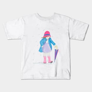 Playing in the Rain Kids T-Shirt